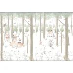  Fototapeta do pokoju dziecięcego drzewa, leśne zwierzęta, las dwk097