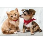  Fototapeta do pokoju dziecięcego kotek, piesek, dwk135