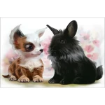  Fototapeta do pokoju dziecięcego króliczek, piesek, przyjaciele dwk138