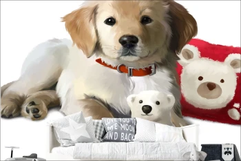  Fototapeta do pokoju dziecięcego piesek, szczeniaczek dwk140