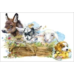  Fototapeta do pokoju dziecięcego osiołek, owieczka, kózka, piesek, kaczuszki dwk155