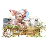  Fototapeta do pokoju dziecięcego świnka, kózka dwk148