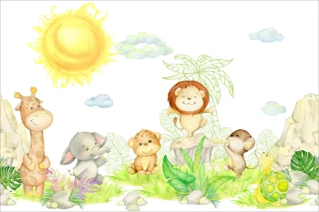  Fototapeta do pokoju dziecięcego dzikie zwierzęta, safari dwk184