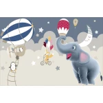  Fototapeta do pokoju dziecięcego słonik, balony, pingwiny dwk238