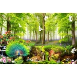  Fototapeta do pokoju dziecięcego polana, las, leśne zwierzęta dwk350