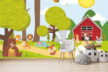  Fototapeta do pokoju dziecięcego farma dwk358