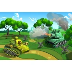  Fototapeta do pokoju dziecięcego czołgi, polana dwk375