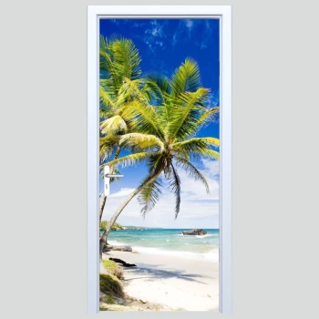  Naklejka na drzwi plaża 244s