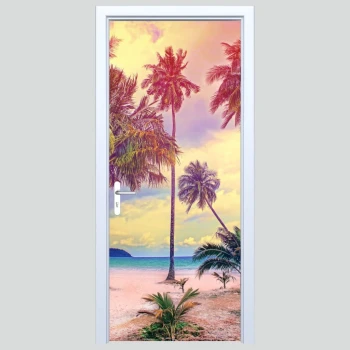  Naklejka na drzwi plaża 246s