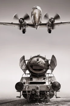  fototapeta samolot, parowóz 071p