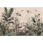  Fototapeta tropiki, egzotyczne liście, flamingi, dżungla 5486