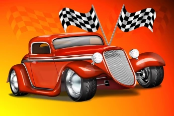  Fototapeta dla dzieci autko wyścigowe 52a