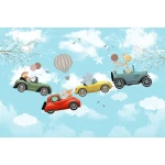  Fototapeta dla dzieci zwierzątka w samochodach dwk015