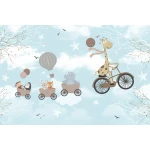  Fototapeta dla dzieci żyrafa i przyjaciele dwk006