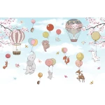  Fototapeta dla dzieci zwierzątka z balonami dwk009