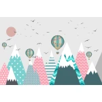  Fototapeta dla dzieci balony, góry dwk014