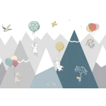  Fototapeta dla dzieci króliczki, balony, góry dwk013