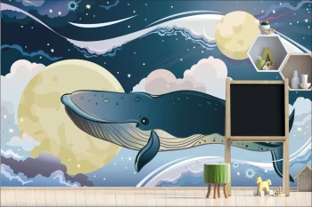  Fototapeta dla dzieci na wymiar wieloryb, ocean, fale dwk108