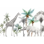  Fototapeta dla dzieci żyrafa i słoń dwk047