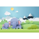  Fototapeta dla dzieci słonie, dwk029