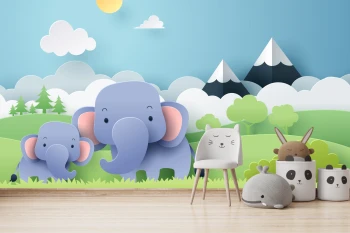  Fototapeta dla dzieci słonie, dwk029