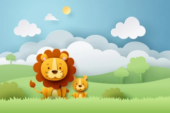  Fototapeta dla dzieci safari, lew,  dwk030