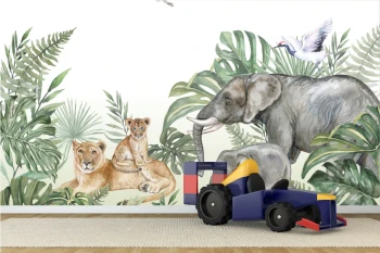  Fototapeta dla dzieci zwierzęta na safari, dwk036