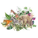  Fototapeta dla dzieci zwierzęta z safari,  dwk037