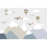  Fototapeta dla dzieci góry, samoloty, balony dwk005
