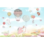  Fototapeta dla dzieci króliczki z balonami dwk008