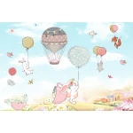  Fototapeta dla dzieci króliczki z balonami dwk016