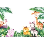  Fototapeta dla dzieci zwierzęta z safari,  dwk038