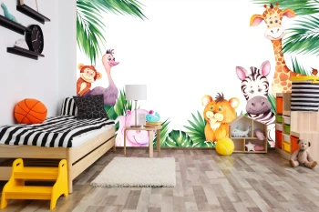  Fototapeta dla dzieci zwierzęta z safari,  dwk038