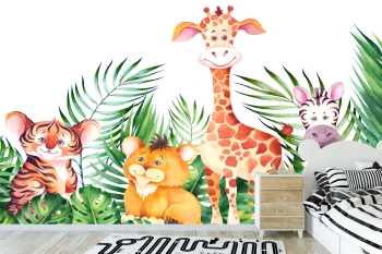  Fototapeta dla dzieci zwierzęta z safari,  dwk039