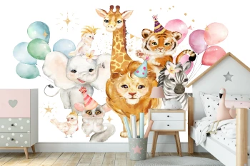  Fototapeta dla dzieci zwierzęta z safari,  dwk040