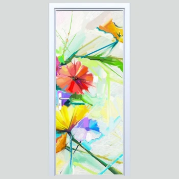  Naklejka na drzwi kwiaty 262s