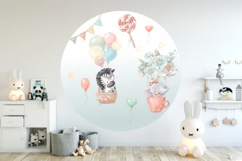  Naklejka tekstylna kolorowe balony , lizaki mn032