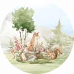  Naklejka tekstylna las, lis,  mn005