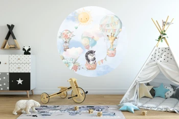  Naklejka tekstylna zebra w balonie mn028