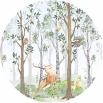  Naklejka tekstylna las mn001