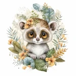  Naklejka tkaninowa lemur mn062