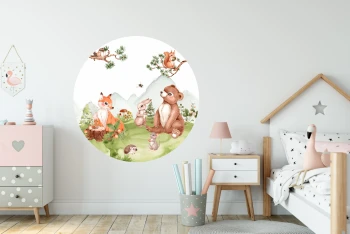  Naklejka tkaninowa lisek, niedźwiadek mn035