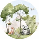  Naklejka tkaninowa miś panda mn025