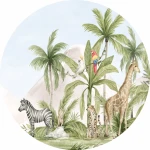  Naklejka tkaninowa palmy, zebra mn024