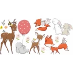  Naklejki tkaninowe zestaw 10 sarenki i liski