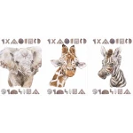  Zestaw 3 plakatów dla dzieci żyrafa, słoń, zebra mp010
