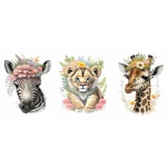  Zestaw 3 plakatów dla dzieci zebra, żyrafa, lew mp094