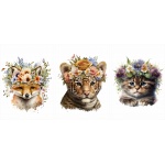 Zestaw 3 plakatów do pokoju dziecięcego kotek, tygrys, lisek mp097